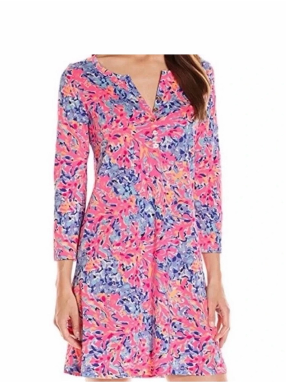 Lilly Pulitzer Banyan Coco Coral Crab  Pink Multicolor Mini Dress Medium
